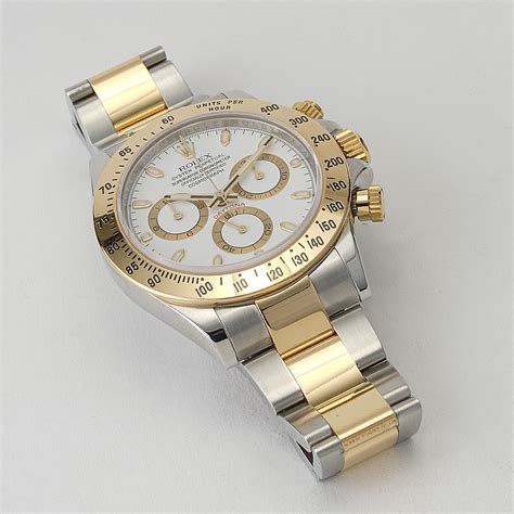 rolex daytona automatic two tone with white dial en 12940|Rolex daytona 40mm dial.